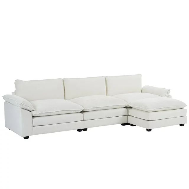 Ktaxon Sectional Sofa L Shaped Couch with Chaise Living Room Sleeper Set, 3 Seats with Chenille a... | Walmart (US)