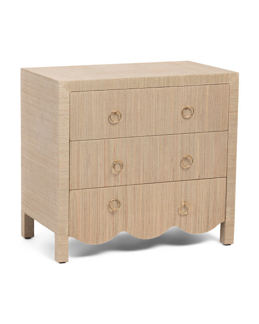 28x16x27 3 Drawer Scalloped Chest Of Drawers | TJ Maxx