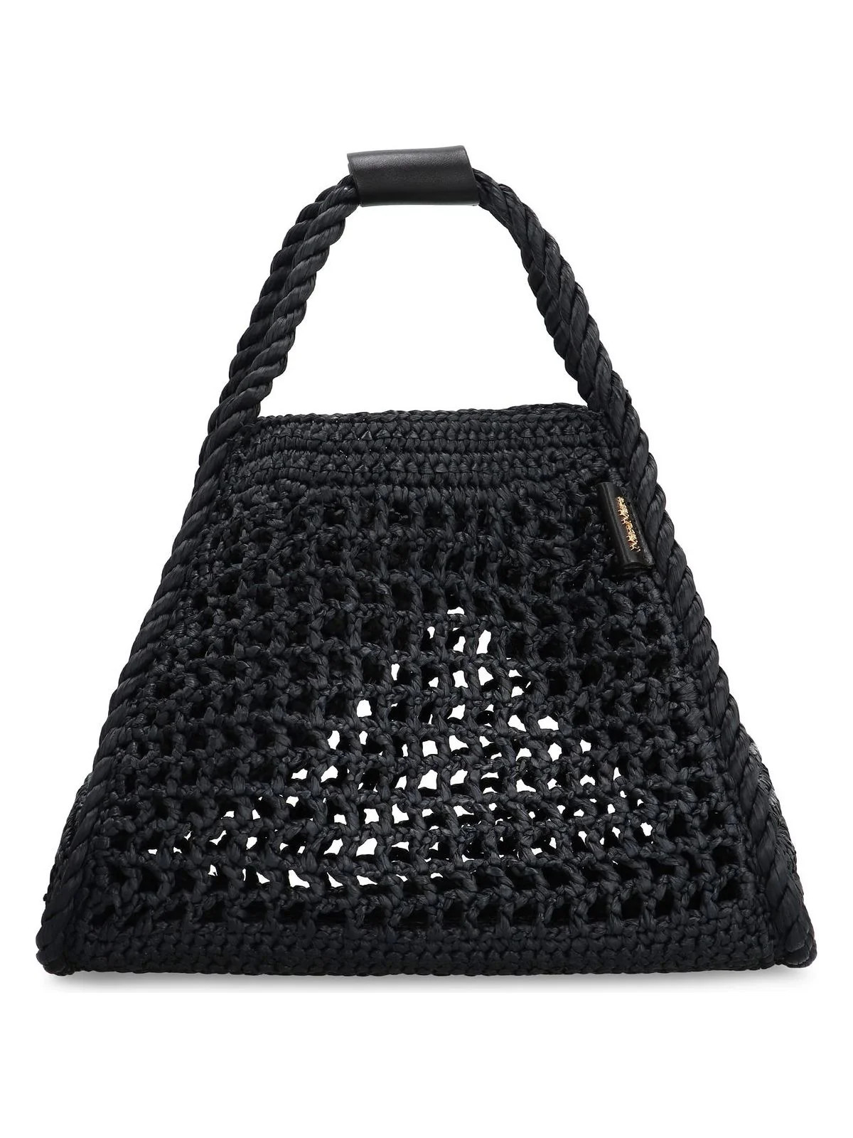 Max Mara Women's Marine Raffia Handbag in Black | BASKETMARINES2414511132600 Color 001 | LOZURI