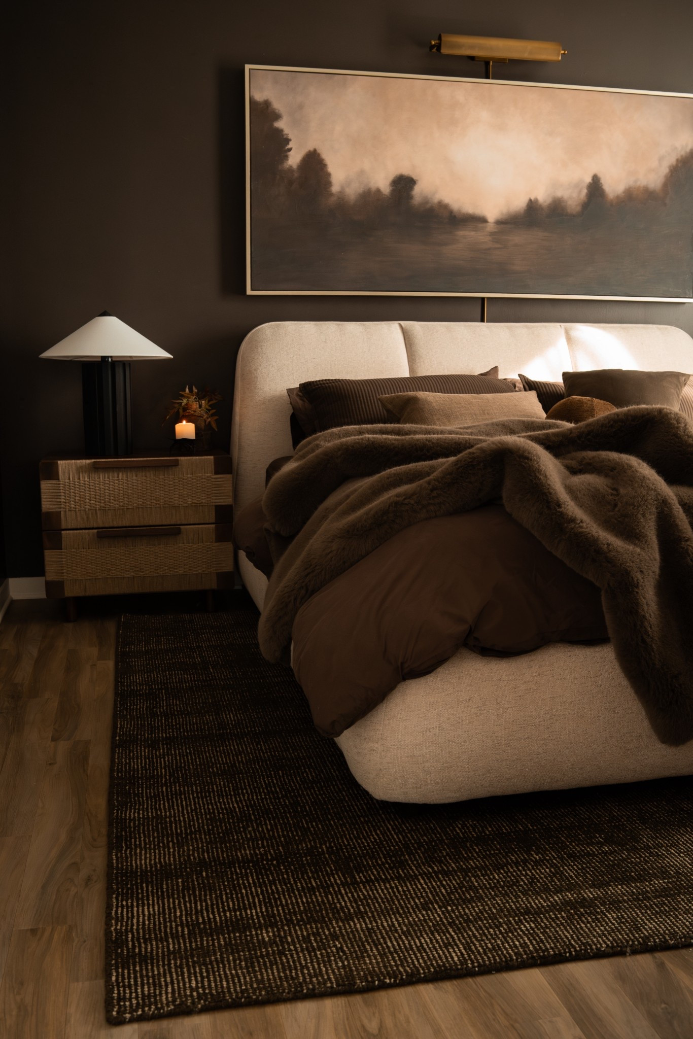Brown on brown bedroom. The moodiest and coziest my bedroom has probably ever been!

#LTKMens #LTKSeasonal #LTKHome