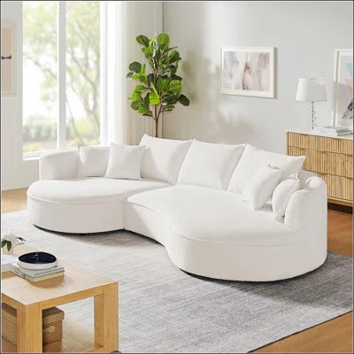 Curved Sofa With Ingenious Shape White | Wayfair North America