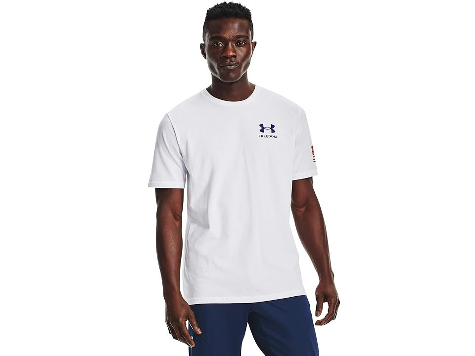 Under Armour New Freedom Flag T-Shirt Men's Clothing White/Royal Blue : LG, Cotton/Polyester | Zappos