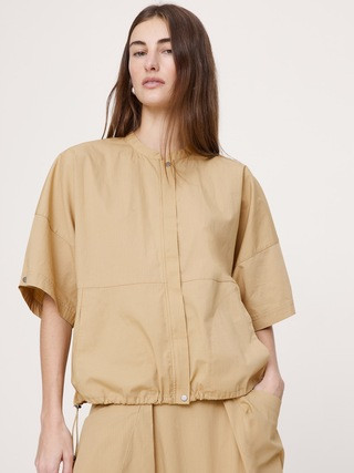 Stretch-Cotton Puff-Sleeve Top | Banana Republic (US)