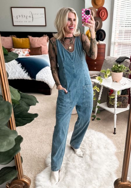 Free People high roller jumpsuit lookalike + layering lace top lookalike 💚
Jumpsuit fits tts and under $45
Top runs small and only $15

#LTKfindsunder100 #LTKstyletip #LTKfindsunder50