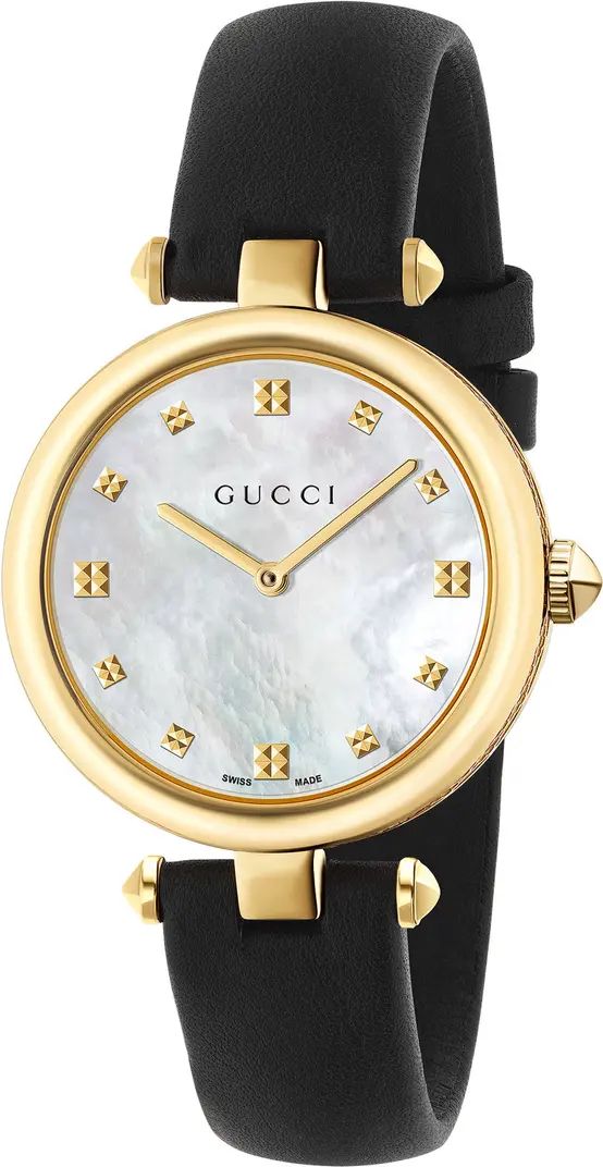 Gucci Diamantissima Leather Strap Watch, 32mm | Nordstrom | Nordstrom