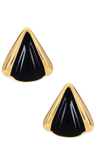 Aston Earrings in Gold & Onyx | Revolve Clothing (Global)