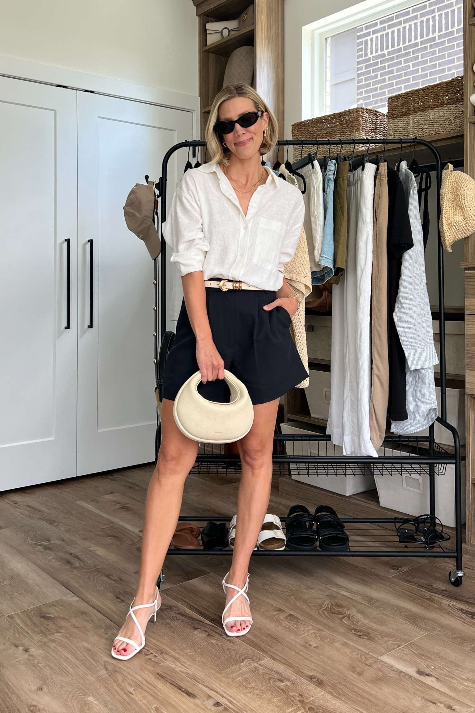 Wearing 26 shorts, small linen button-up shirt, small belt, heels tts 

#LTKFindsUnder50 #LTKFindsUnder100 #LTKStyleTip