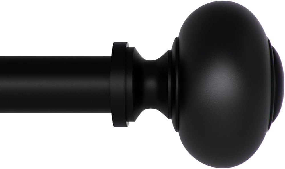 Curtain Rod 72"-144" for windows 1 Pack with Round Finials, 1" Diameter Rod Decorative Round Fini... | Amazon (US)