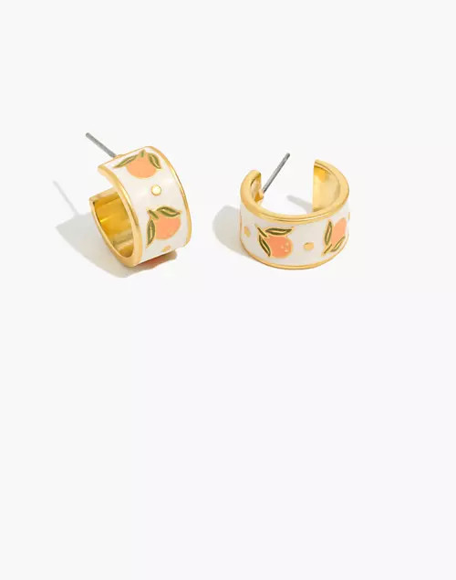 Enamel Clementine Huggie Hoop Earrings | Madewell