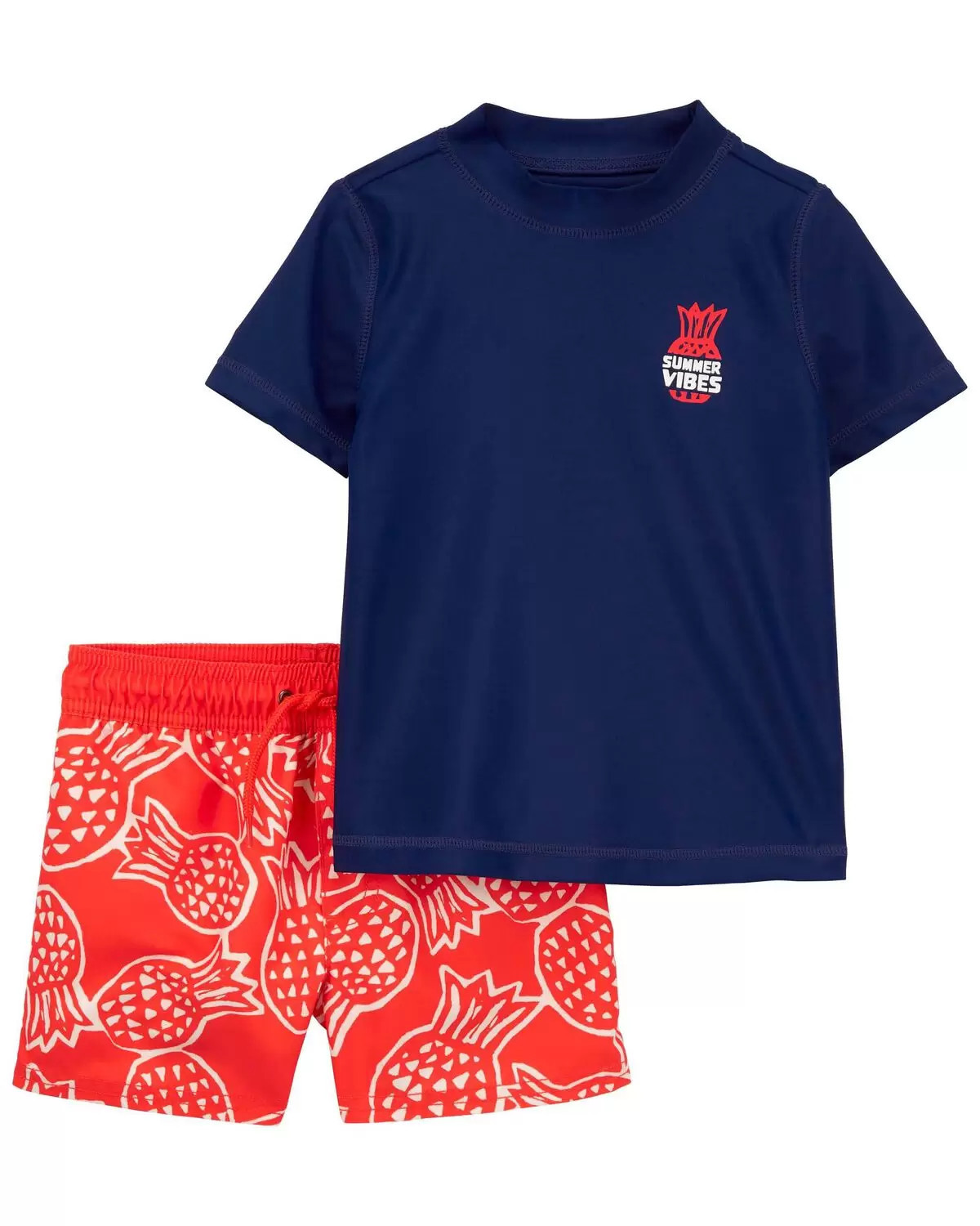 Navy/Orange Baby 2-Piece Pineapple Rashguard Set | carters.com | Carter's