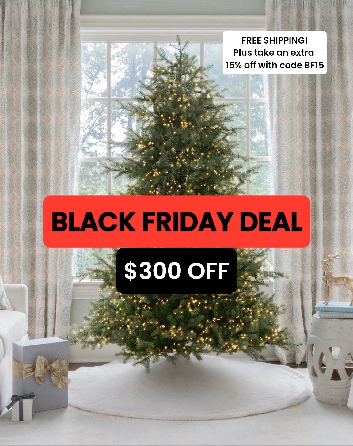 BLACK FRIDAY DEAL! $300 OFF! Code: BF15 for +15% off. Plus FREE SHIPPING! 6.5' Silverpeak Fir Artificial Christmas Tree 2500 Warm White & Multi-Color Twinkle LED Lights. 👼🏻🪉

#LTKSaleAlert #LTKCyberWeek #LTKHoliday