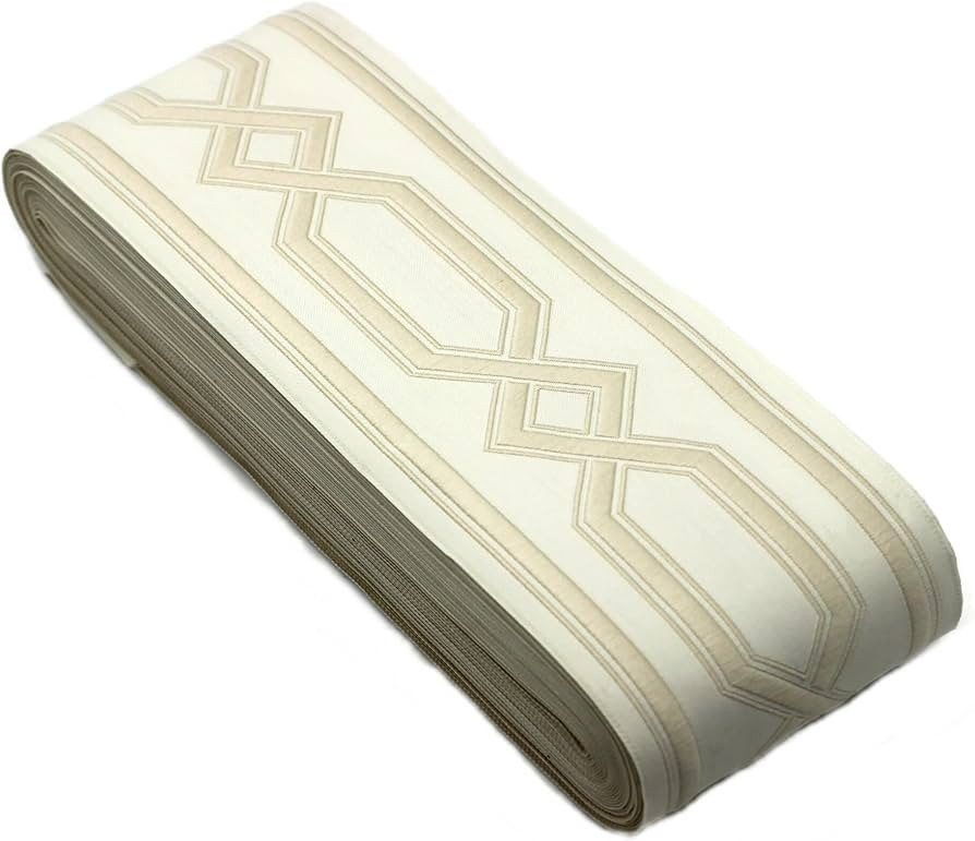 16 Yards Length 3.93 inch Width Cream Jacquard Ribbon Trim Jacquard Trims for Your Drapes Curtain... | Amazon (US)