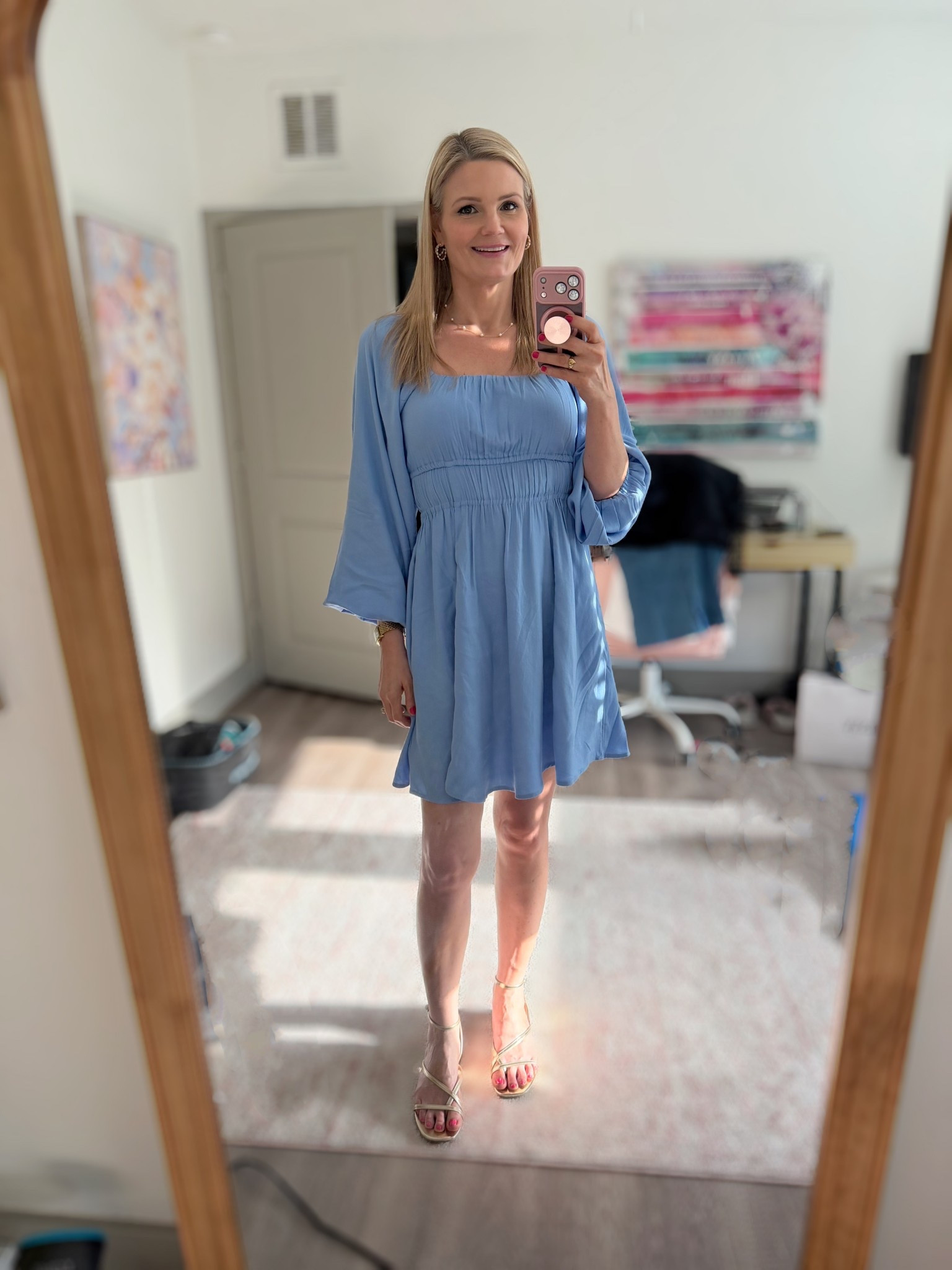 Cute mini dress with long dress (I pushed them up). I’m wearing the small tall at 5’9”  

#LTKOver40 #LTKTall #LTKootd