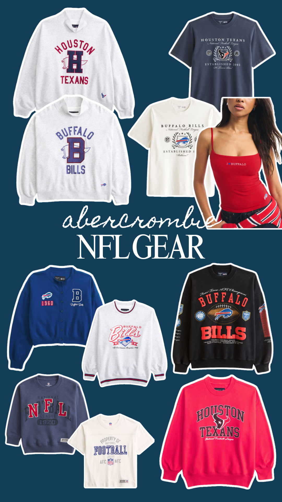 FOOTBALL SEASON IS BACK! 🏈

Abercrombie's NFL line is probably one the CUTEST I've ever seen! I love that I can look cute on the couch on game days ahaha I also love that they have included babies, toddlers and kids this year in the line!

NFL gear, abercrombie NFL line, football season, abercrombie finds 

 