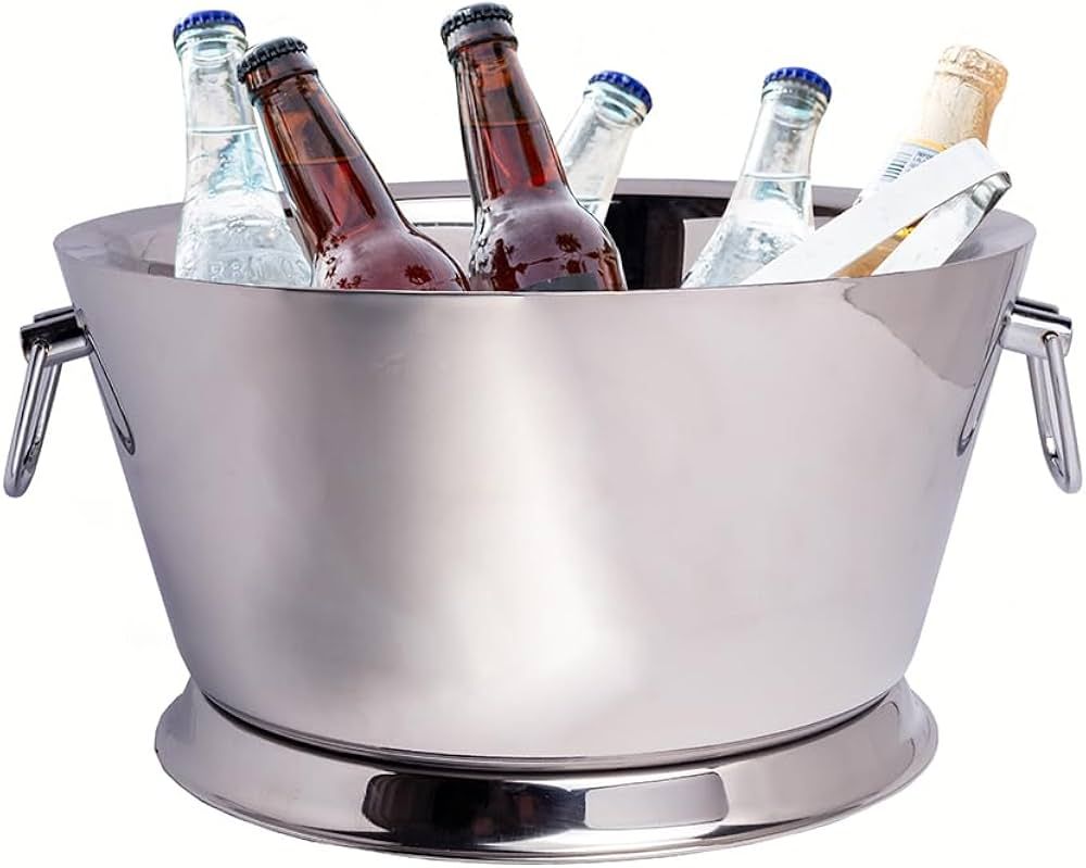 Sol Living Insulated Beverage Tub for Parties Stainless Steel Drink Tub Cooler Ice Bucket for Hos... | Amazon (US)