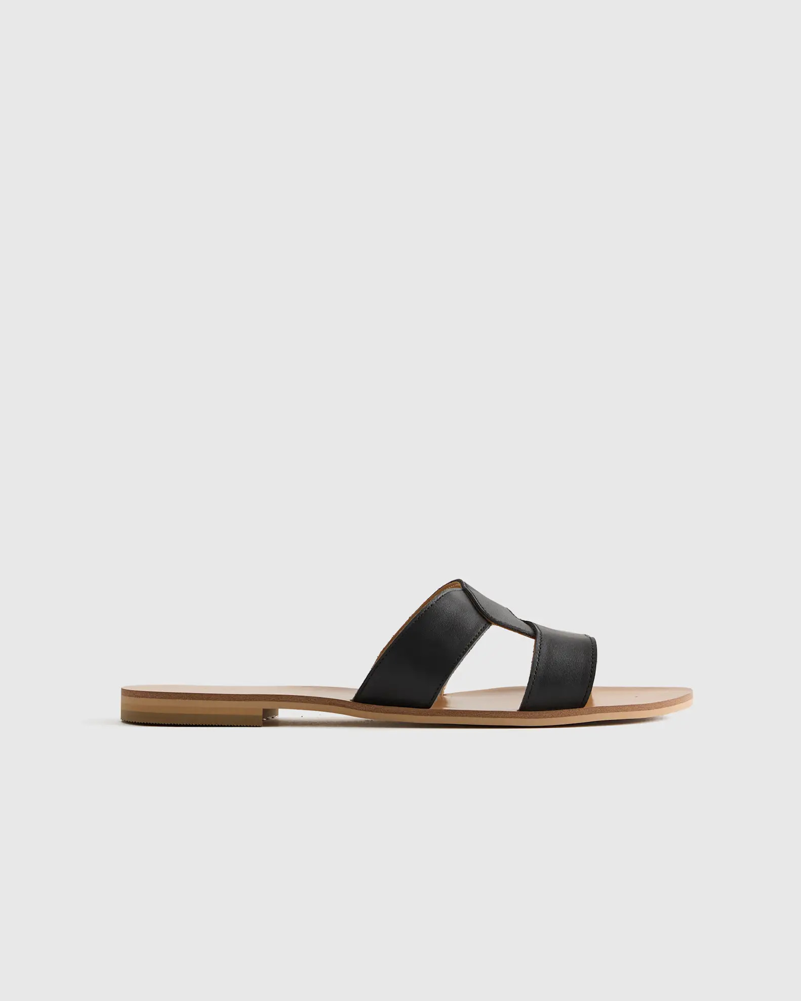 Italian Leather Cutout Slide Sandal | Quince