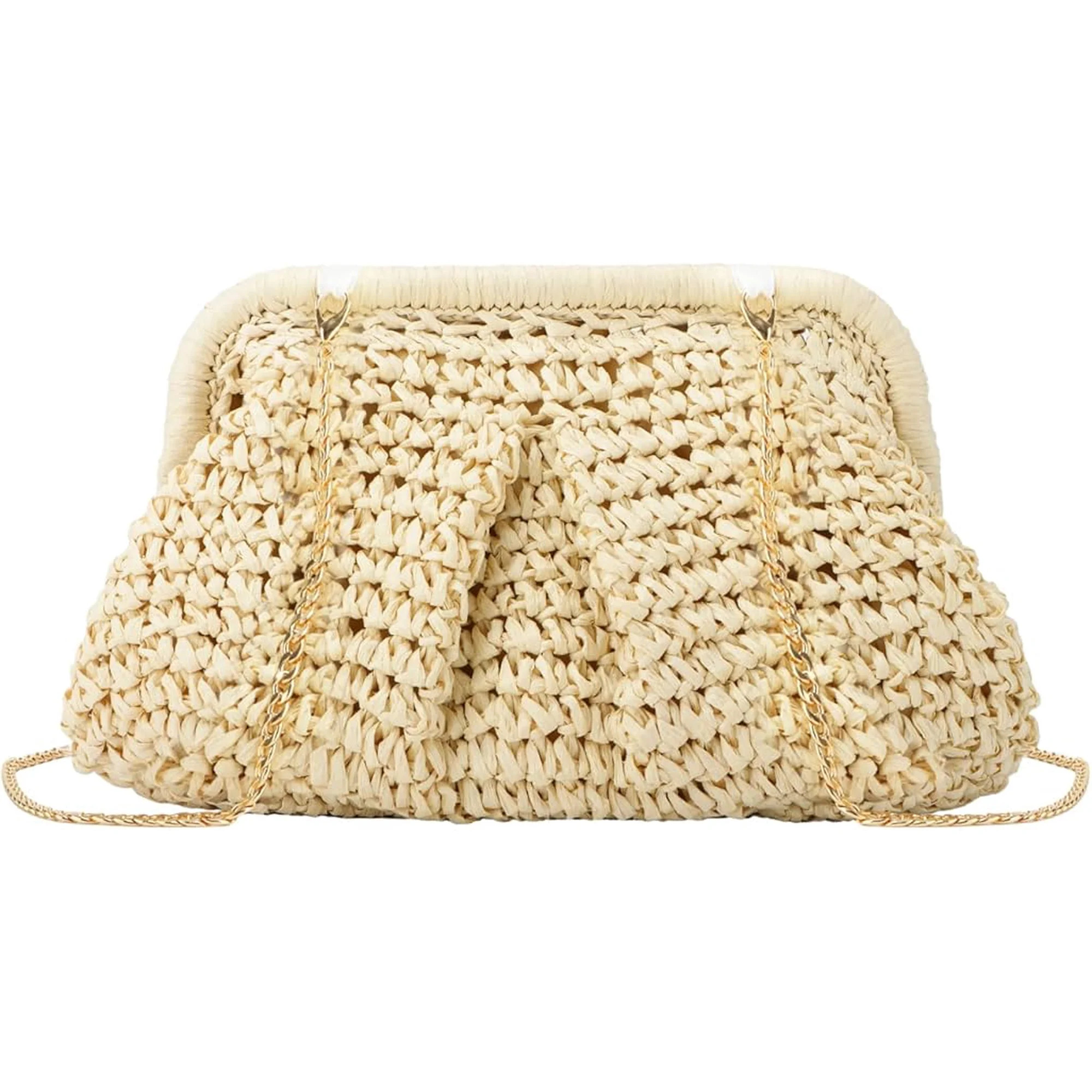 Ladies Straw Dumpling Clutch Bag, Summer Holiday Beach Women's Crossbody Bag, Raffia Woven Clutch... | Walmart (US)