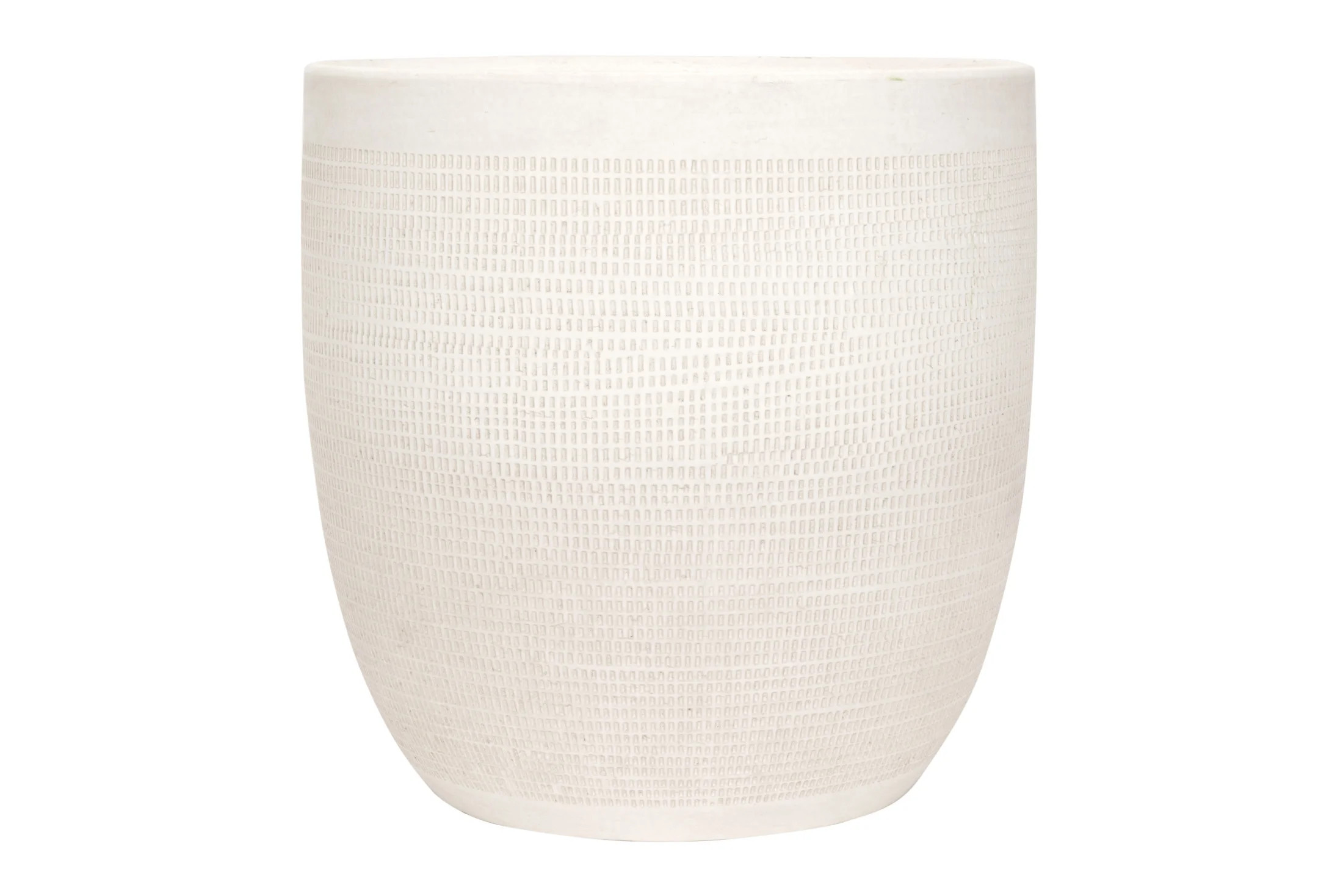 Woven Paths Large Matte White Embossed Stoneware Planter | Walmart (US)