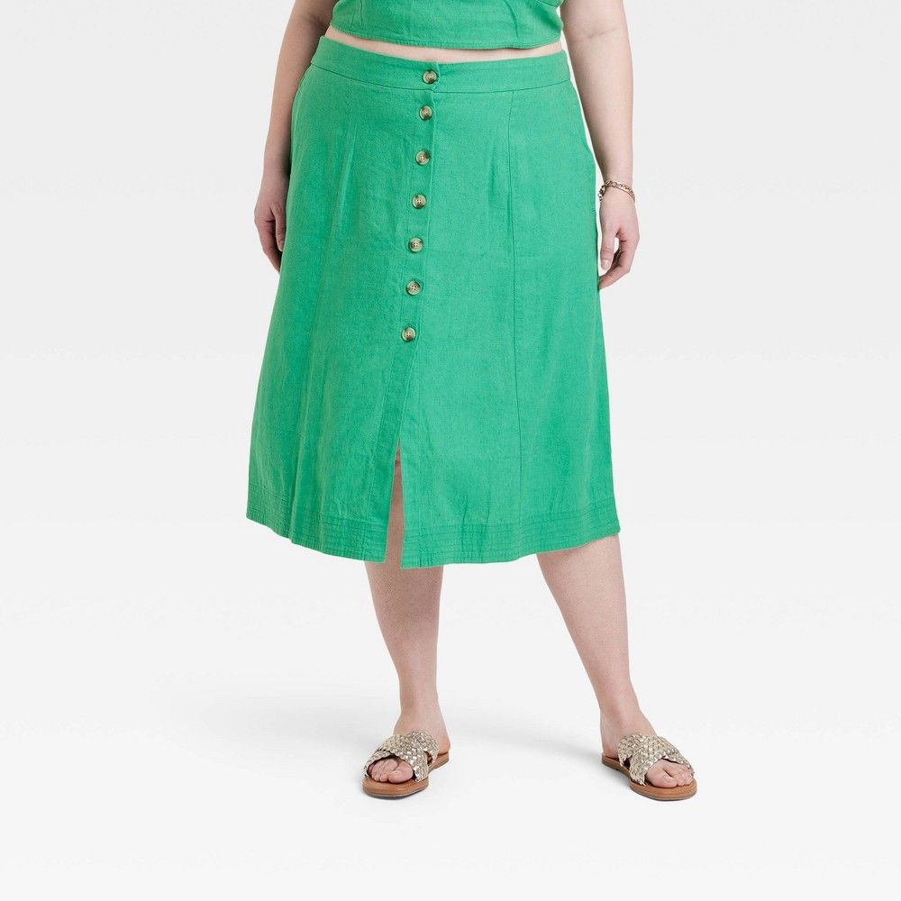 Women's Utility Midi A-Line Skirt - Universal Thread Green 3X | Target