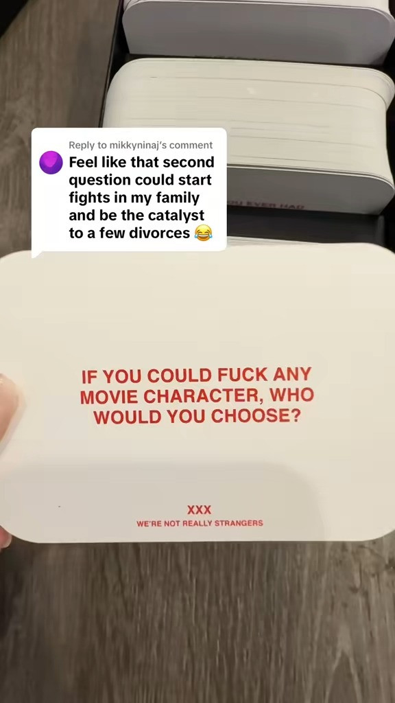The card game for adults who are ready for bold conversations.

We’re Not Really Strangers XXX Adult Edition brings 300 conversation cards made for memorable game nights, parties, date nights, and bachelorette weekends. Perfect for friends or couples who want funny reactions, spicy questions, and conversations that definitely won’t feel boring.

#Adult #18Plus #Spicy #couples #partners  

 #LTKstorytime #LTKMens #LTKWedding