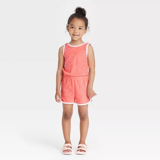Toddler Girls' Romper - Cat & Jack™ Coral | Target