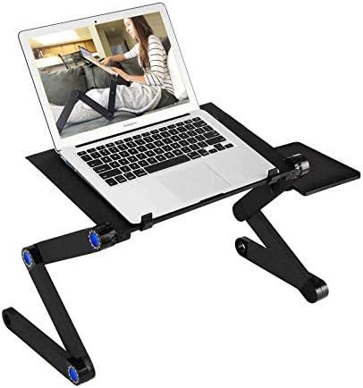 Adjustable Laptop Stand, RAINBEAN Laptop Desk with 2 CPU Cooling USB Fans for Bed Aluminum Lap Wo... | Amazon (US)