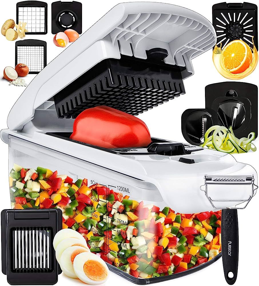 Fullstar 9-in-1 Deluxe Vegetable Chopper Kitchen Gifts | Onion Chopper & Dicer | Peeler, Spiraliz... | Amazon (US)