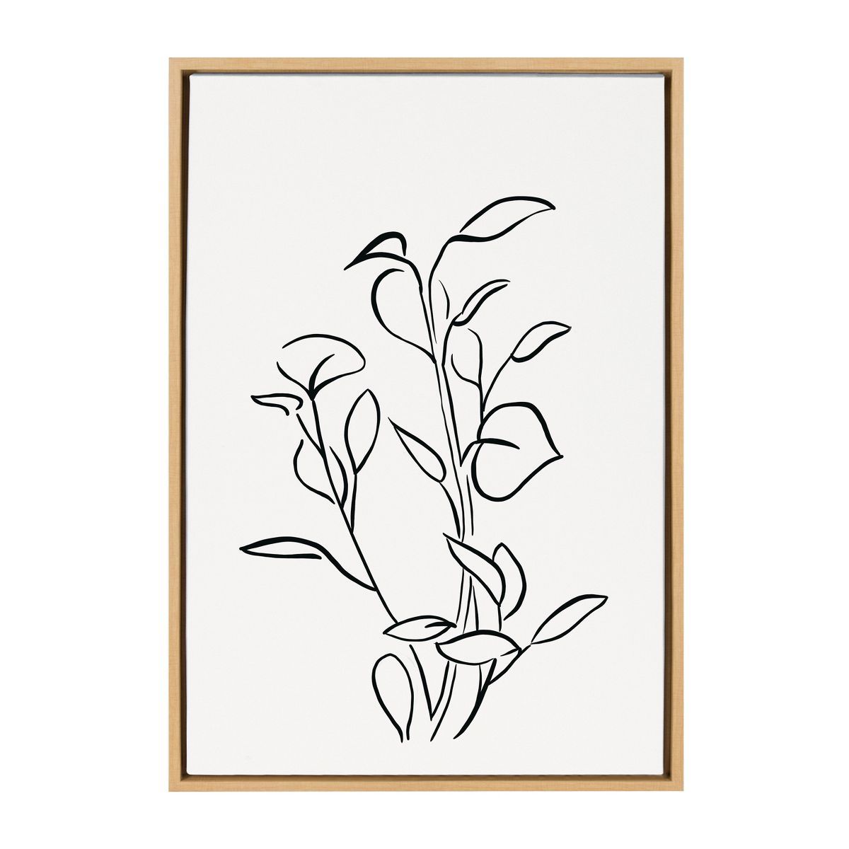 Kate and Laurel Sylvie Botanical Sketch Print No 2 Framed Canvas by The Creative Bunch Studio | Target