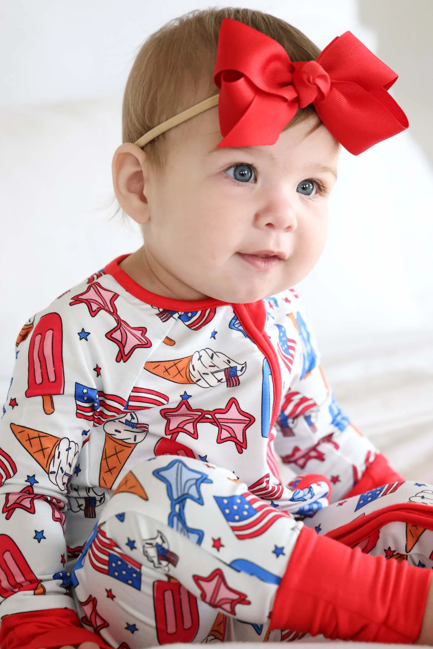 Convertible Zip Romper | Red, White & Cool | Caden Lane