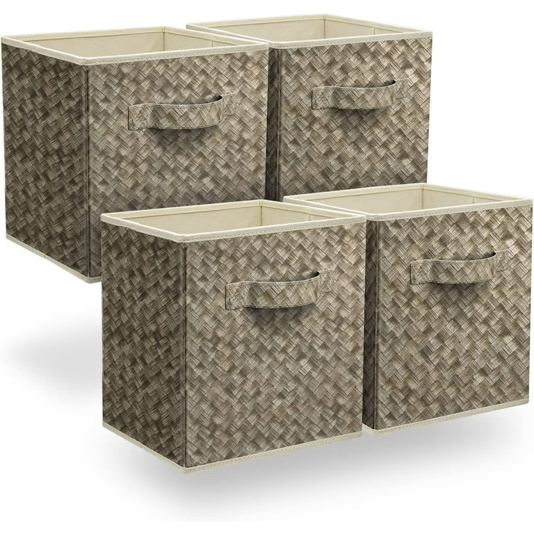 Sorbus 11-Inch Woven Fabric Storage Cubes with Handles, 4-Pack | Walmart (US)