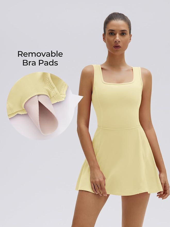 SUUKSESS Tennis Dress with Shorts Underneath Easy Peasy Athletic Dress for Women Golf Workout Act... | Amazon (US)
