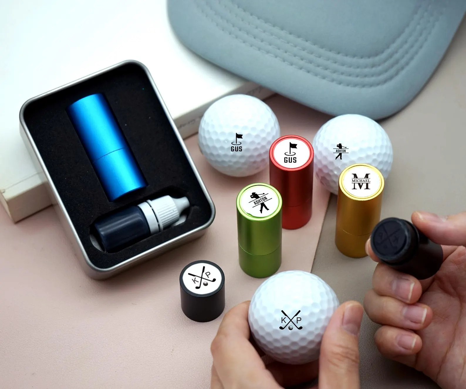 Custom Golf Ball Stamp Box, Personalized Golf Stamps, Gift for Golfer, Golf Ball Marker, Golf Acc... | Etsy (US)