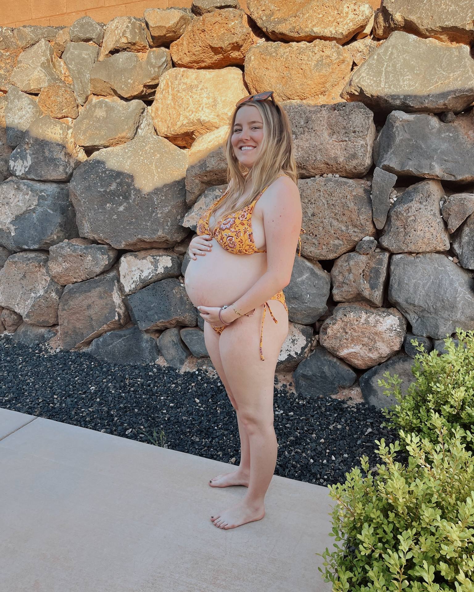 This swim suit is not maternity but I sized up from my regular size and it fit perfect!💛

#LTKBaby #LTKSwim #LTKBump