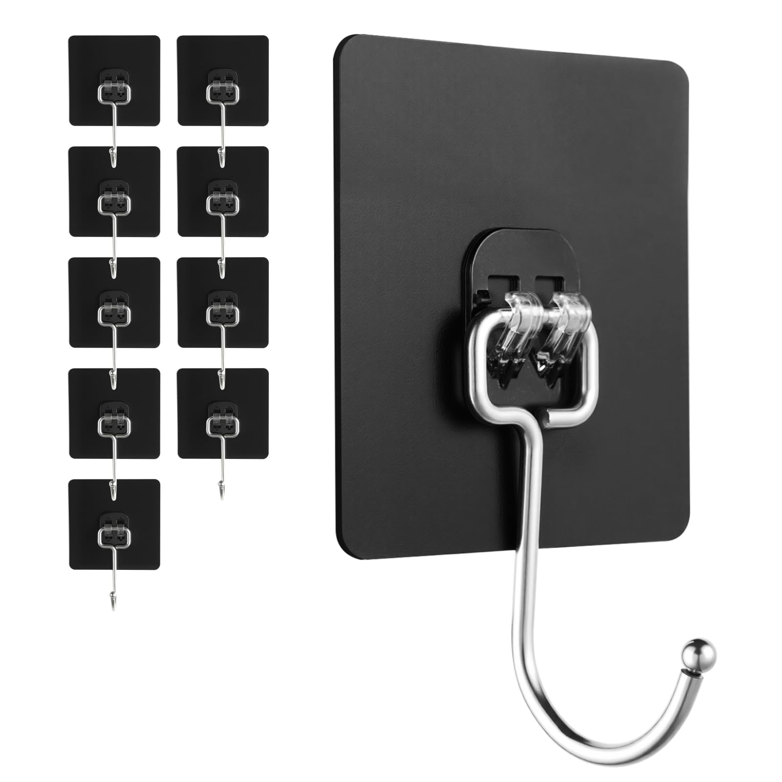 Adhesive Wall Hooks for Hanging - 60lb Heavy Duty Waterproof & Rustproof, Sticky Hooks for Walls ... | Amazon (US)