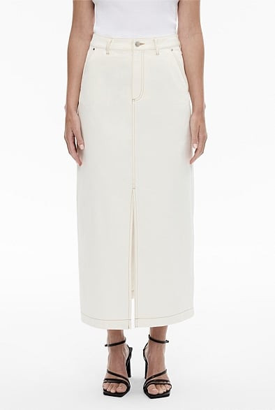 Denim Split Longline Skirt | Witchery (AU)