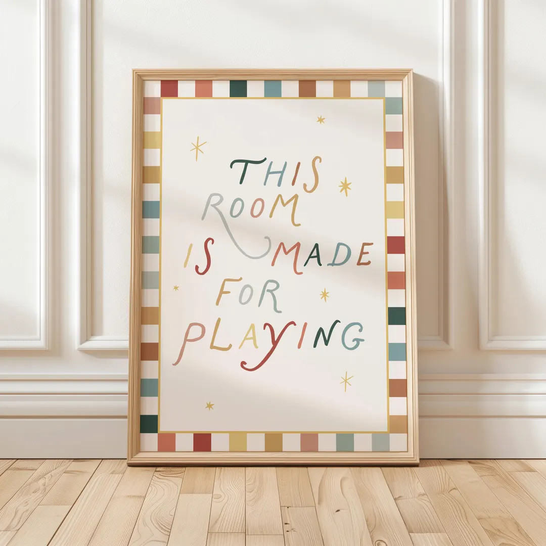 This Room Is Made For Playing Wall Art Print, Playroom Decor (Digital Download) | Etsy (US)