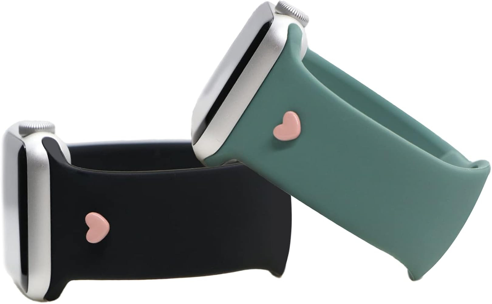 MORWLAT Cute Silicone 2 PACK Bands Compatible with Apple Watch Band Series 8 SE 42mm 44mm 45mm-Pi... | Amazon (US)