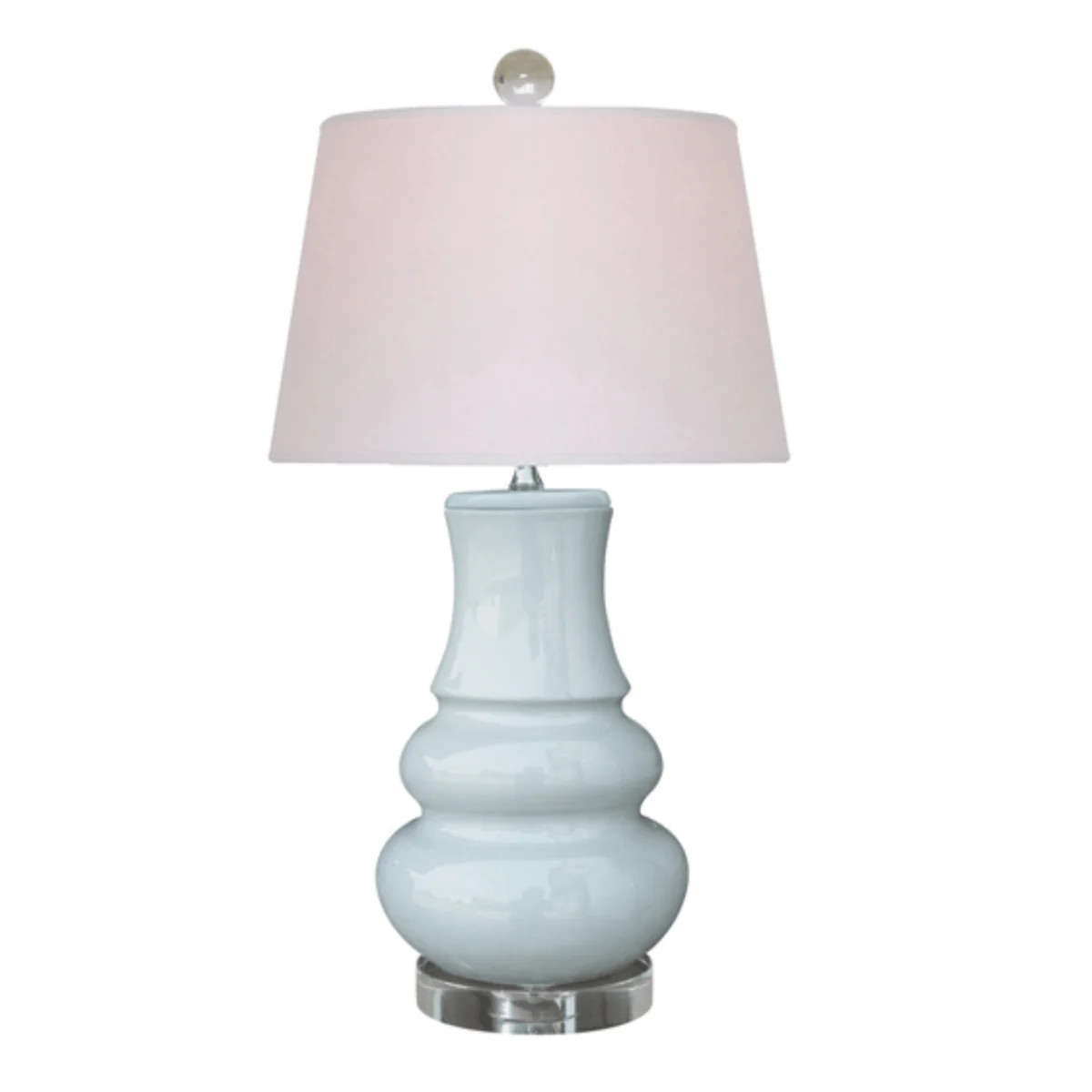 Palladian Blue Porcelain Oval Lamp With Crystal Base | The Well Appointed House, LLC
