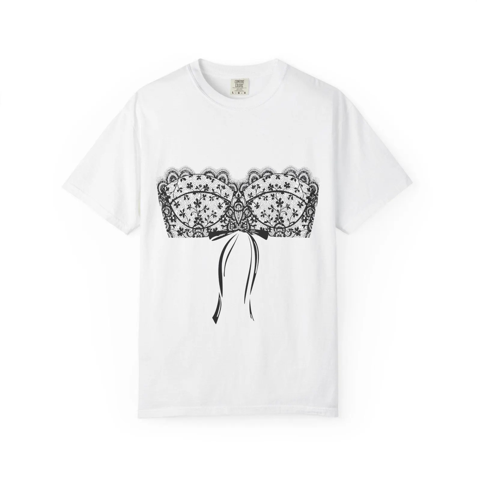 Lace Bra Printed on Tshirt, Lingerie T Shirt, Bra Tshirt, Bra Graphic T-shirt, Lingerie Graphic T... | Etsy (US)