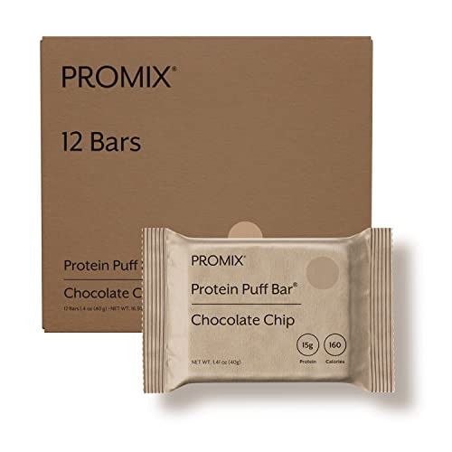 ProMix Nutrition Protein Puff Bars, 12-Pack - Chocolate Chip - Marshmallow Crispy Treat - Great Tasting & Healthy On The Go Snack - High Protein & Low Calorie - Non-GMO & Free From Gluten, Soy, & Corn | Amazon (US)