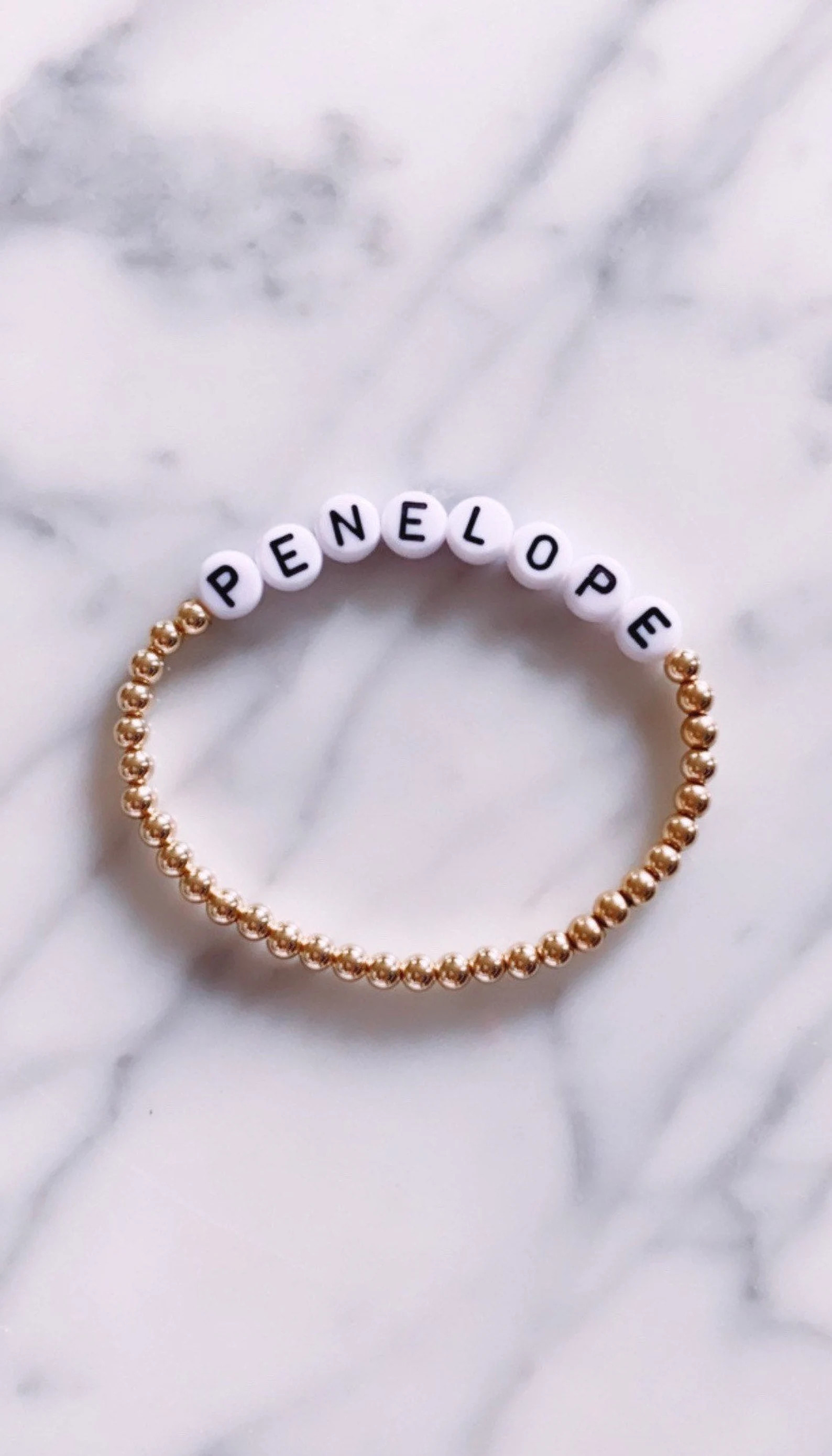Custom Gold Name Bracelet // personalized 14k gold filled beaded bracelet | Stretch Bracelet | Pe... | Etsy (US)
