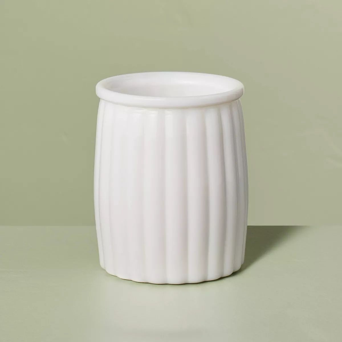 Ribbed Milk Glass Bathroom Tumbler White - Hearth & Hand™ with Magnolia | Target