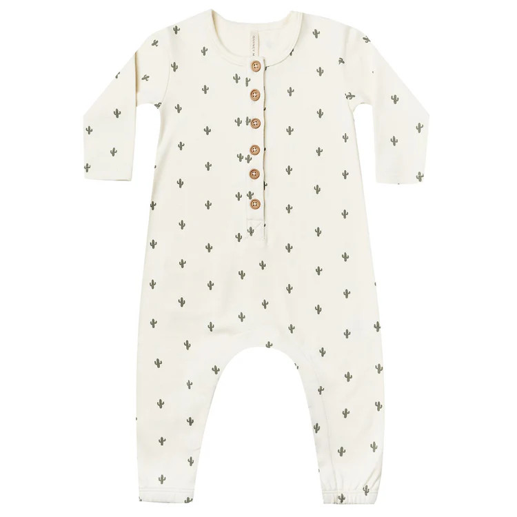 Organic Longsleeve Jumpsuit, Cactus | SpearmintLOVE