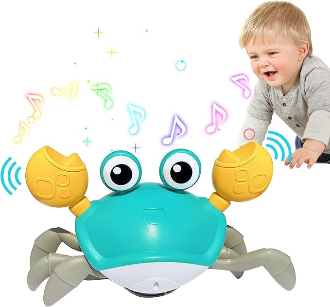 Baby Toys Crawling Crab - Infant Tummy Time Toys 3 4 5 6 7 8 9 10 11 12 Baby Toys 6-12 12-18 Mont... | Amazon (US)