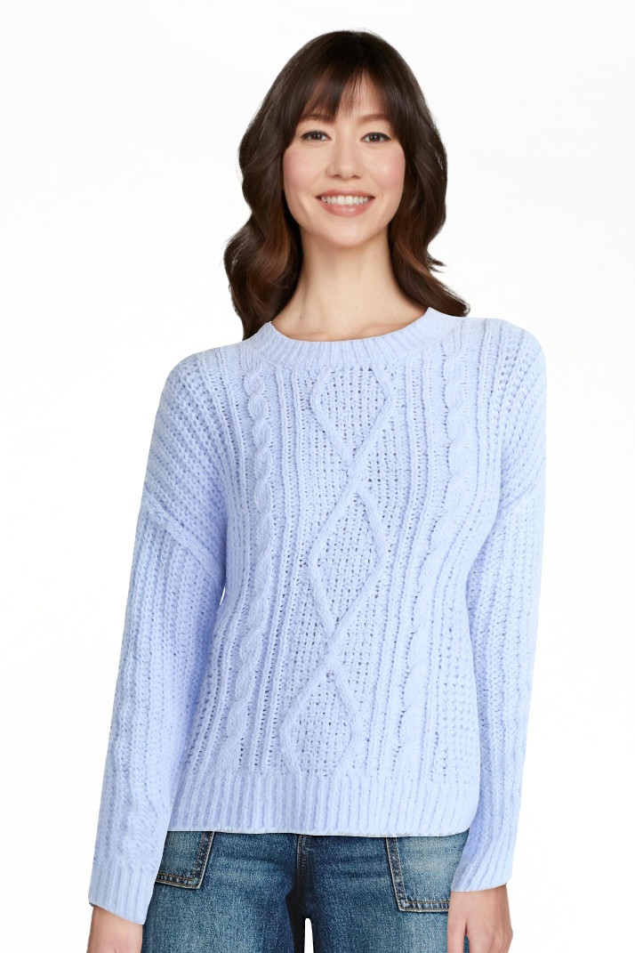 No Boundaries Cable Knit Sweater, Midweight, Women's | Walmart (US)