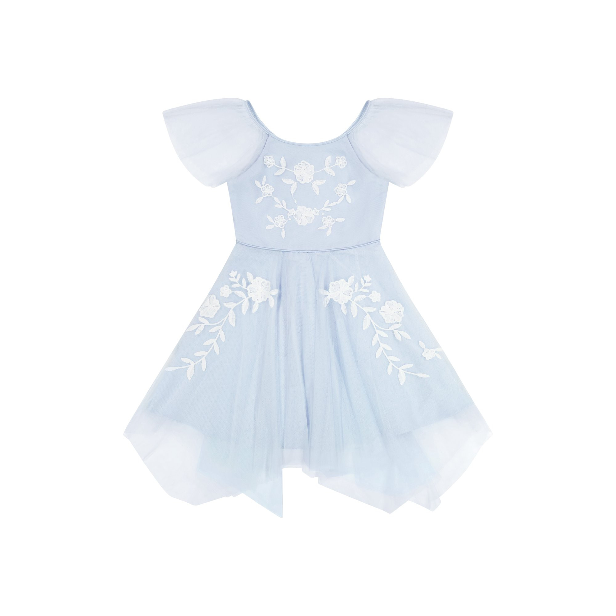 Kensie Girl Short Sleeve Embroidered Mesh Special Occasion Dress, Sizes 4-16 | Walmart (US)