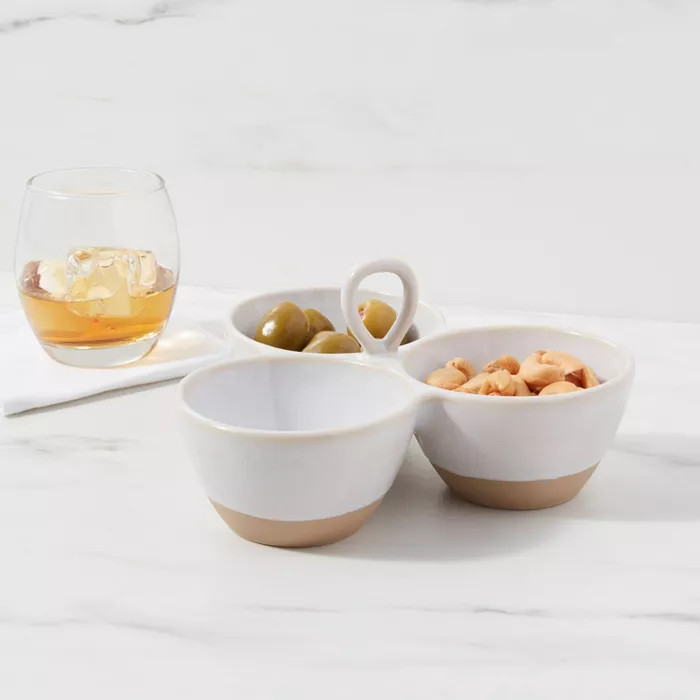 19oz Stoneware 3-Section Serving Dish - Threshold™ | Target