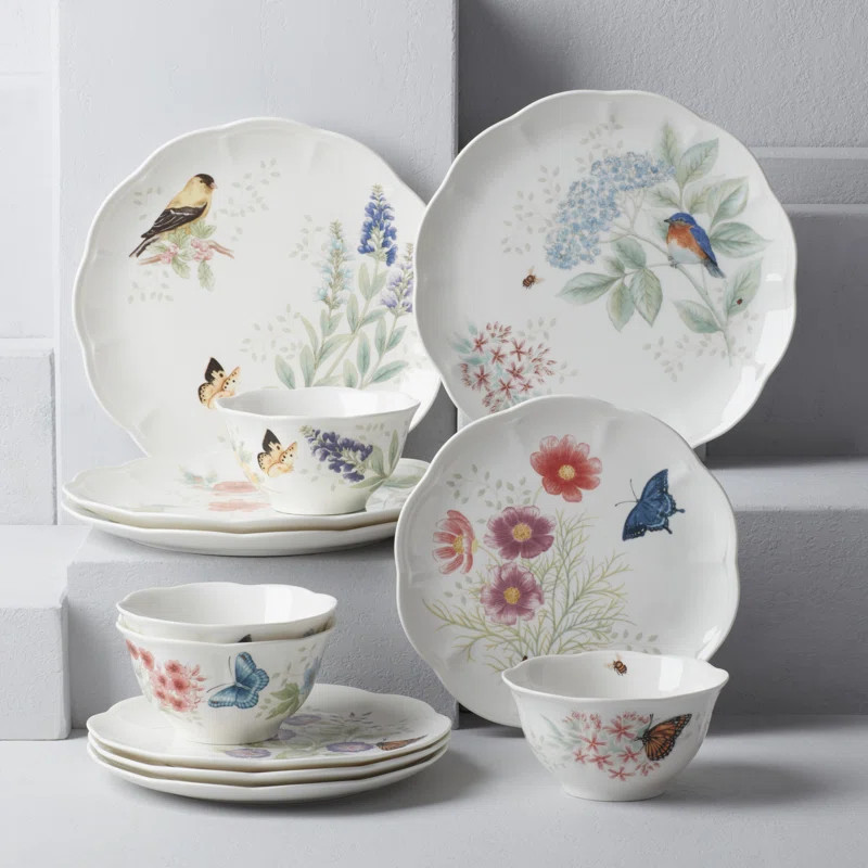 Lenox Butterfly Meadow Flutter 12-Piece Dinnerware Set & Reviews | Wayfair | Wayfair North America