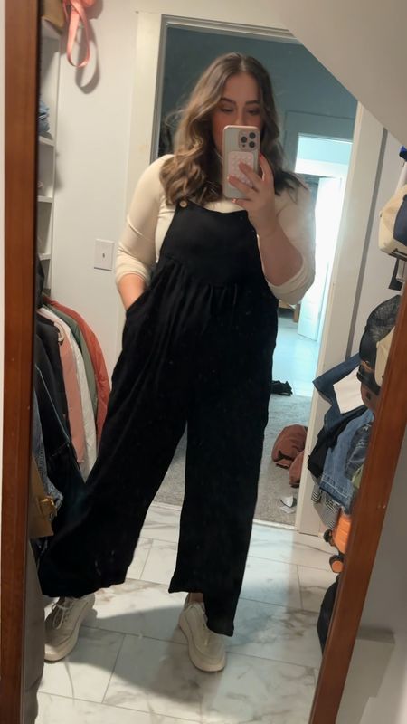 Bump style at 15 weeks pregnant with these cute overalls and comfy sneakers! 
Use my code BrookeRadio for $$ off at Pink Blush

#LTKstyletip #LTKbump