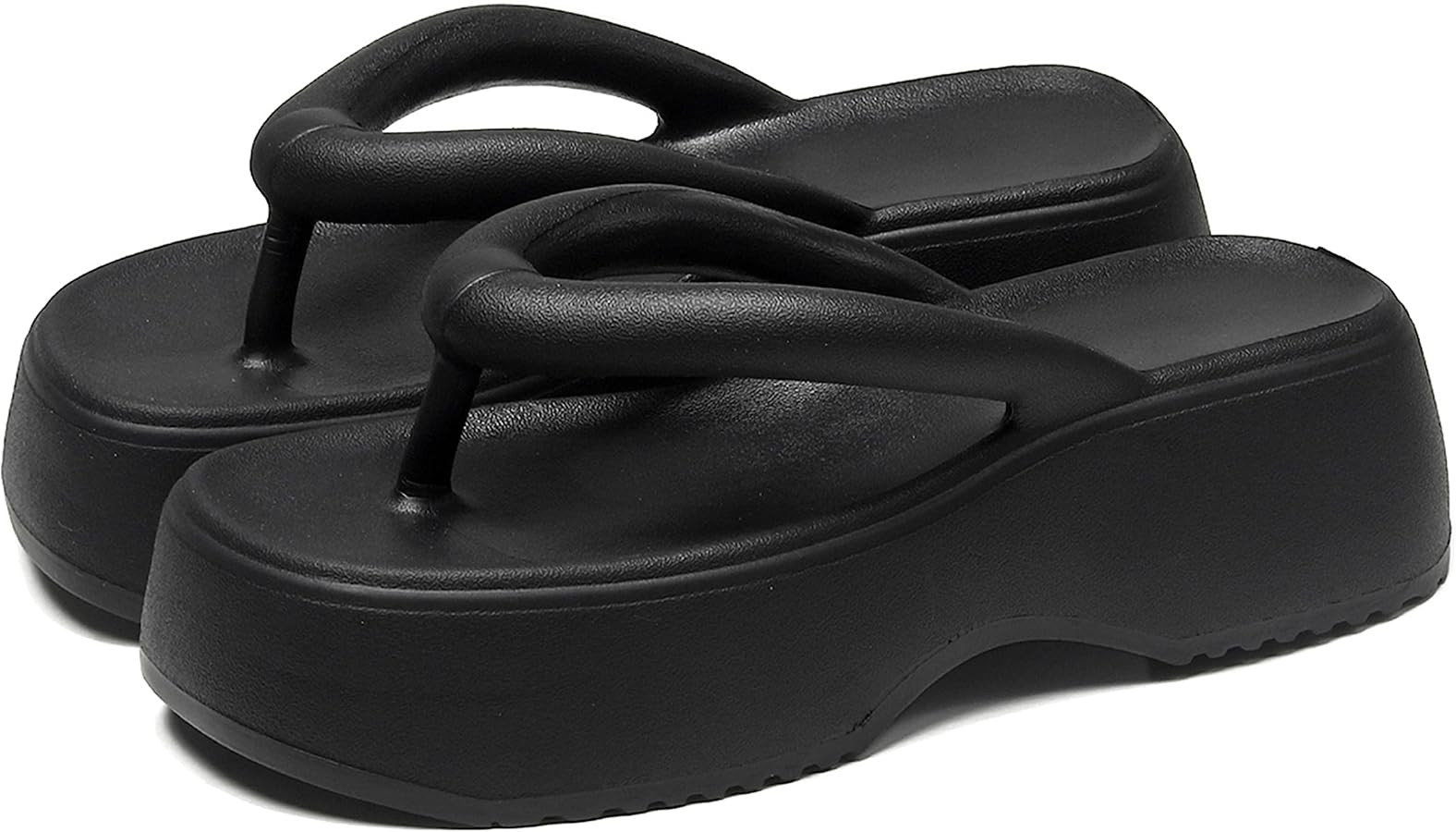 Women's Platform Flip Flops, Casual Wedges Sandals With Arch Support, Summer Chunky Heeled Slides... | Amazon (US)